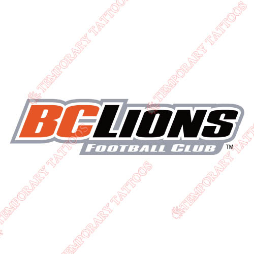 BC Lions Customize Temporary Tattoos Stickers NO.7569
